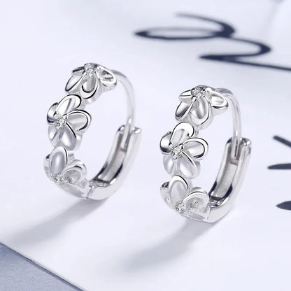 Flor Diamante Pendientes | Plata 925